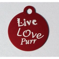 IMARC Kattenpenning – Rond – Live Love Purr – Rood - Klein Ø2 Cm -Dierengezondheidswinkel imarc kattenpenning rond live love purr rood klein 2