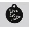 IMARC Kattenpenning – Rond – Live Love Purr – Zwart - Klein Ø2 Cm -Dierengezondheidswinkel imarc kattenpenning rond live love purr zwart klei