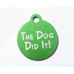 IMARC Kattenpenning – Rond – The Dog Did It!– Groen - Klein Ø2 Cm