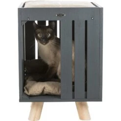 Trixie Trixie BE NORDIC Kattenhuis Alva - 36x51x36 Cm - Antraciet-Zand -Dierengezondheidswinkel trixie trixie be nordic kattenhuis alva 36x51x36 c 2