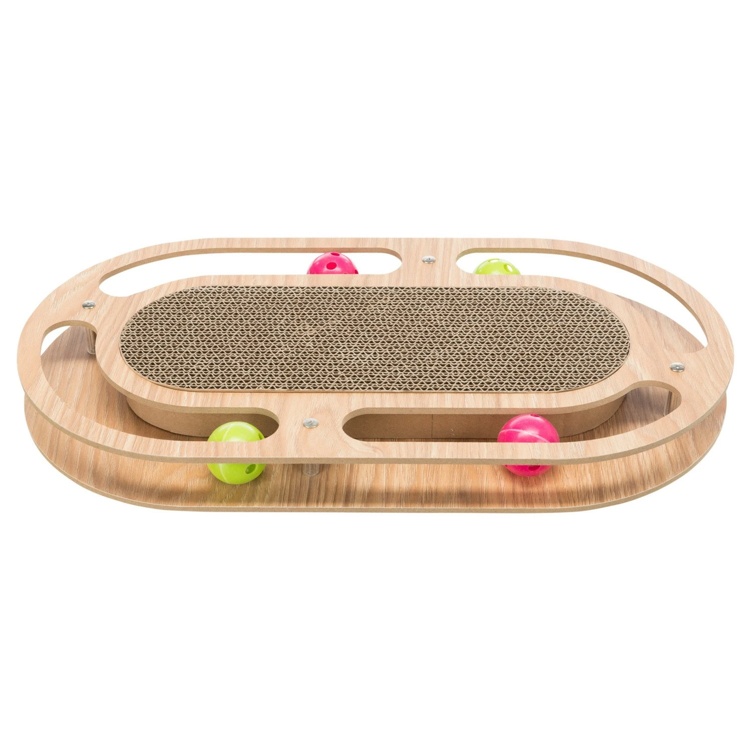 Trixie Trixie Krabkarton Met Houten Frame En Ballen - 46x4x25 Cm 5 Trixie Trixie Krabkarton Met Houten Frame En Ballen - 46x4x25 Cm - Afbeelding 3