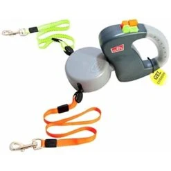 Wigzi Wigzi Dual Doggie 3.0 Retractable Gel Leash - Grijs