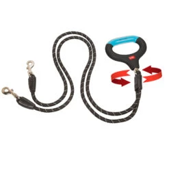 Wigzi Wigzi Dual Doggie Gel Leash - M-L - Black
